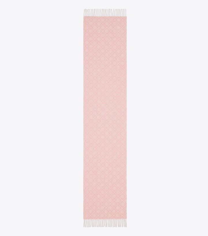 Tory Burch designer écharpes Étole T Monogram in Pink dessus