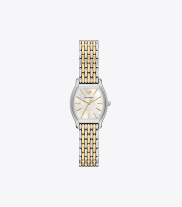 Tory Burch designer ストラップウォッチ エレノア スモール カーブ ウォッチ in MOTHER-OF-PEARL/TWO-TONE front