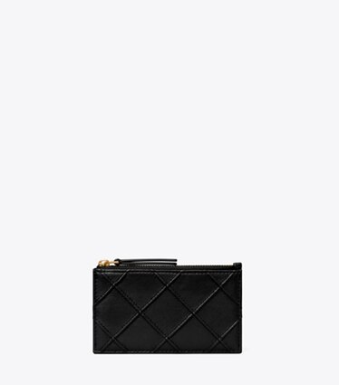 Tory Burch designer カードケース フレミング ソフト ジップカードケース in Black front