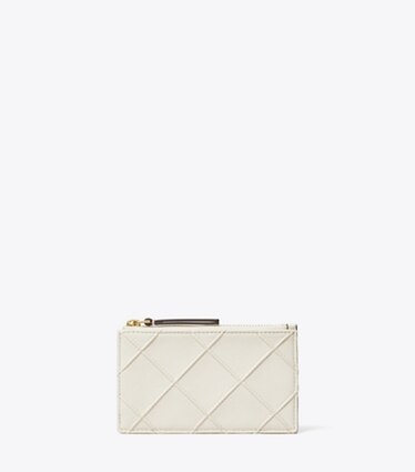 Tory Burch designer カードケース フレミング ソフト ジップカードケース in Light Cream front
