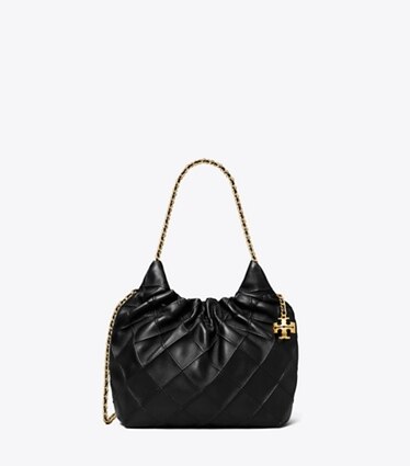 Tory Burch designer クロスボディバッグ フレミング ソフト ミニ ホーボーバッグ in Black front
