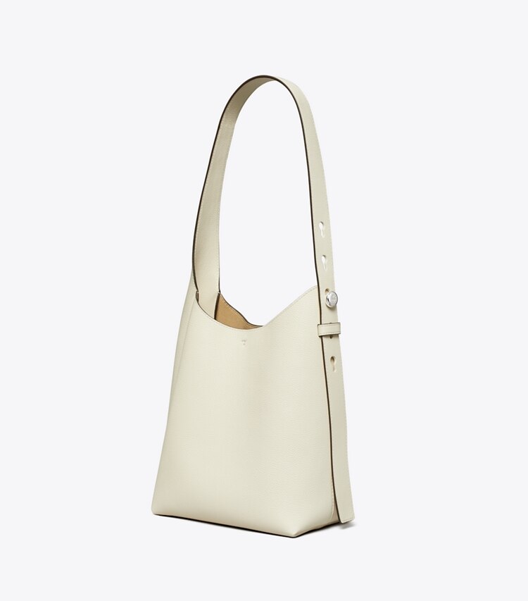 Tory Burch designer ホーボーバッグ ロミー スモール ホーボーバッグ in Light Cream angle