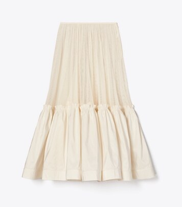 Cotton Poplin Bubble Skirt: Women's Designer Bottoms | Tory Burch