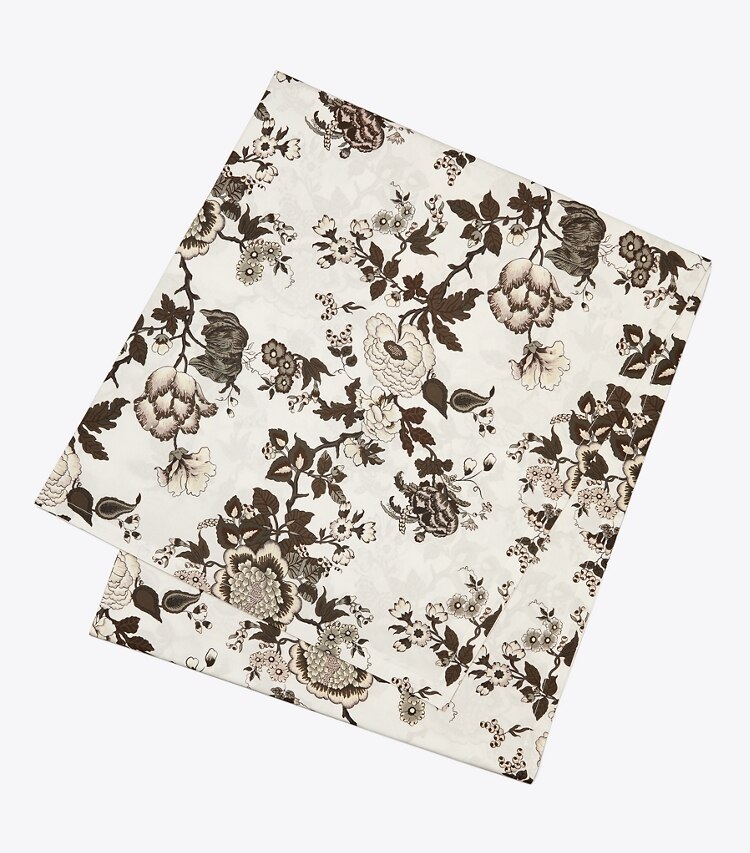 Tory Burch designer linens  Happy Times Bouquet Square Tablecloth, 90” in Brown front