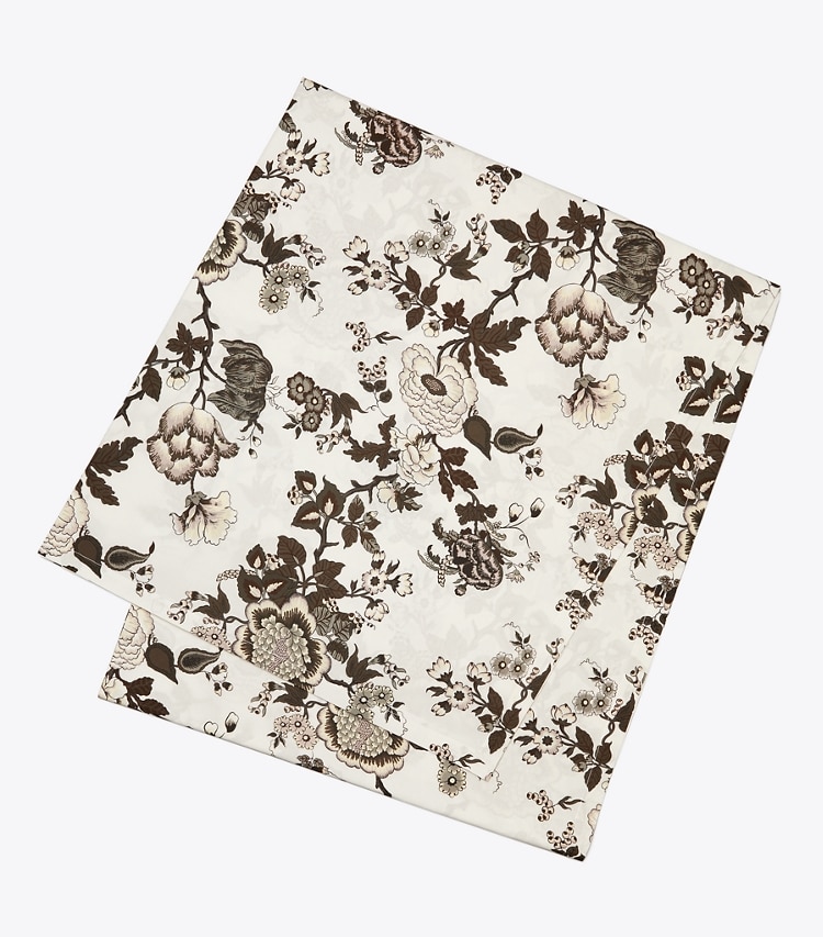 Tory Burch designer linge  Nappe carrée Happy Times Bouquet, 229 cm (90 po) dans Brown de face