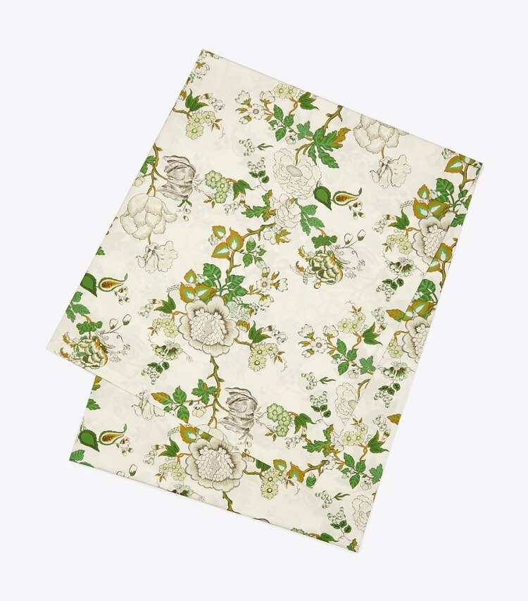 Tory Burch designer linge  Nappe carrée Happy Times Bouquet, 229 cm (90 po) dans Moss Green de face