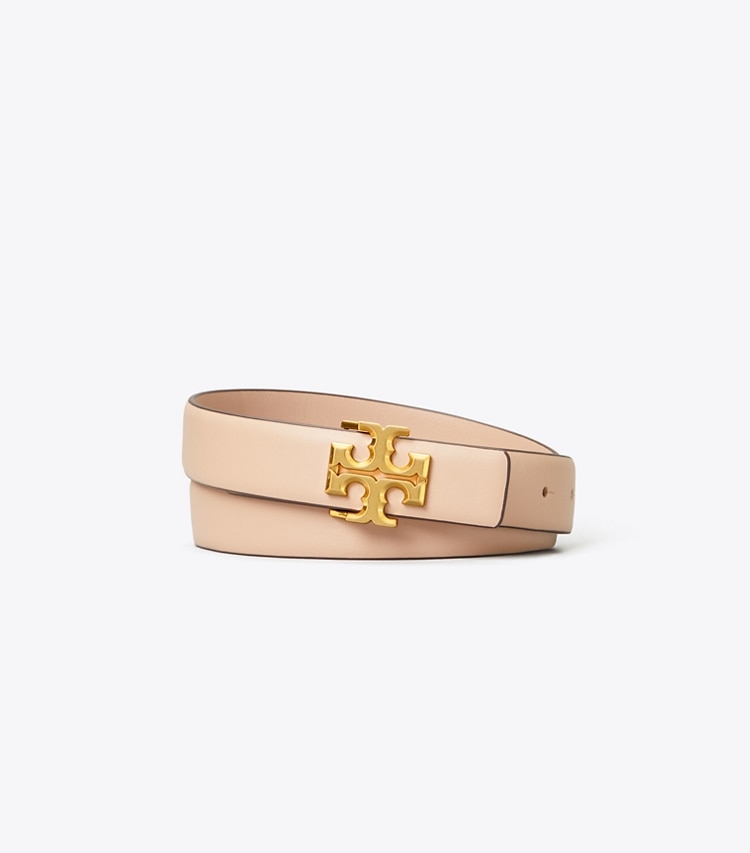 Tory Burch designer belts 1" Kira Belt in Devon Sand/Gold front