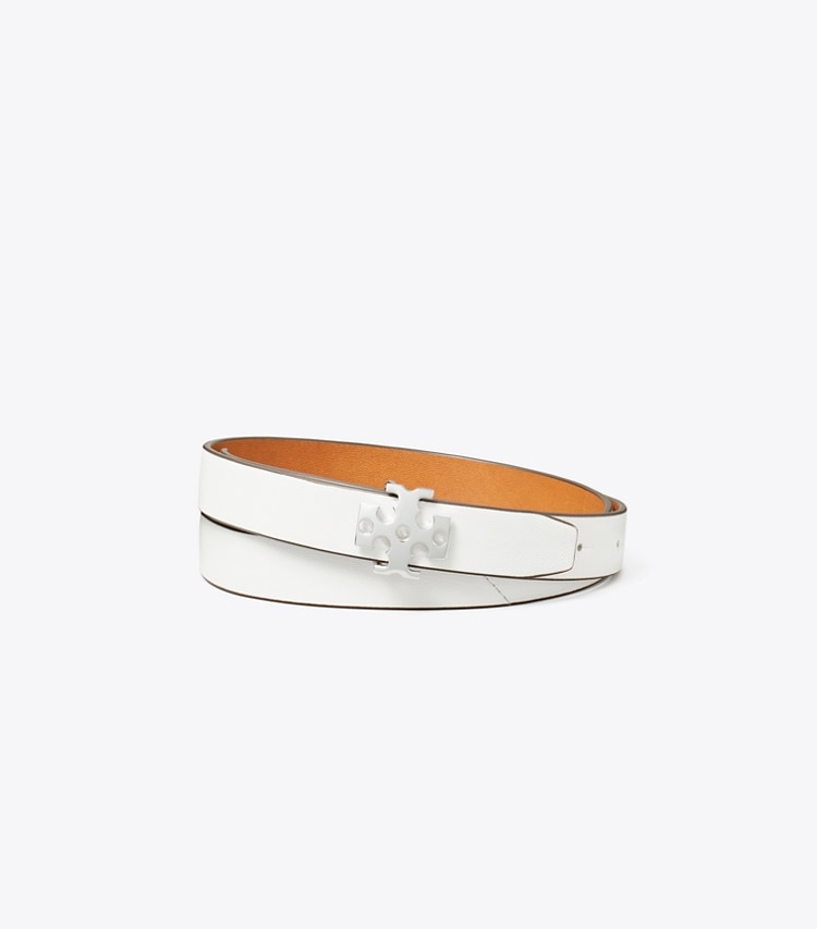 Tory Burch designer belts 1" Logo Belt in Optic White front