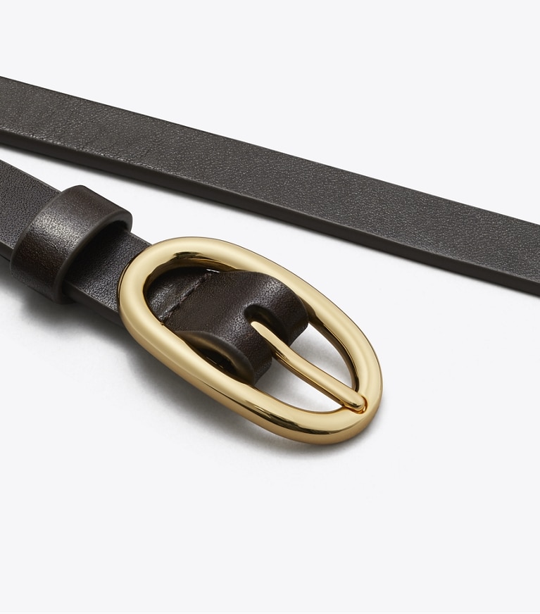 Tory Burch designer belts 1" Medium Pierced Buckle Belt in Amarena front