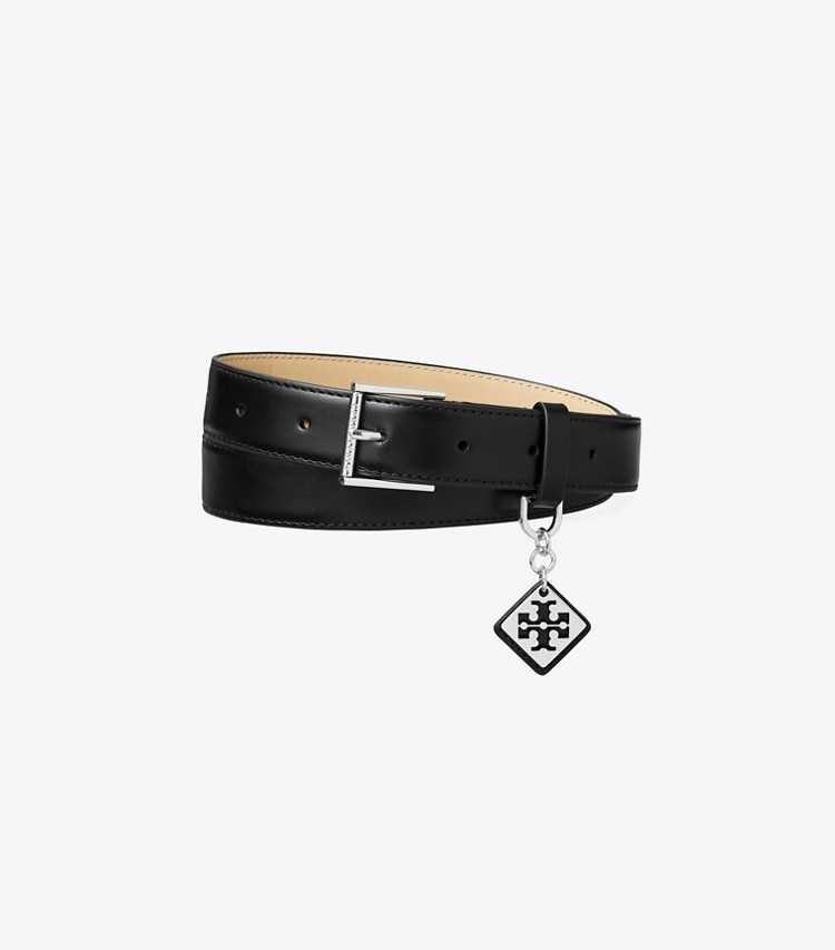 Tory Burch designer belts 1" Swing Belt in Black front
