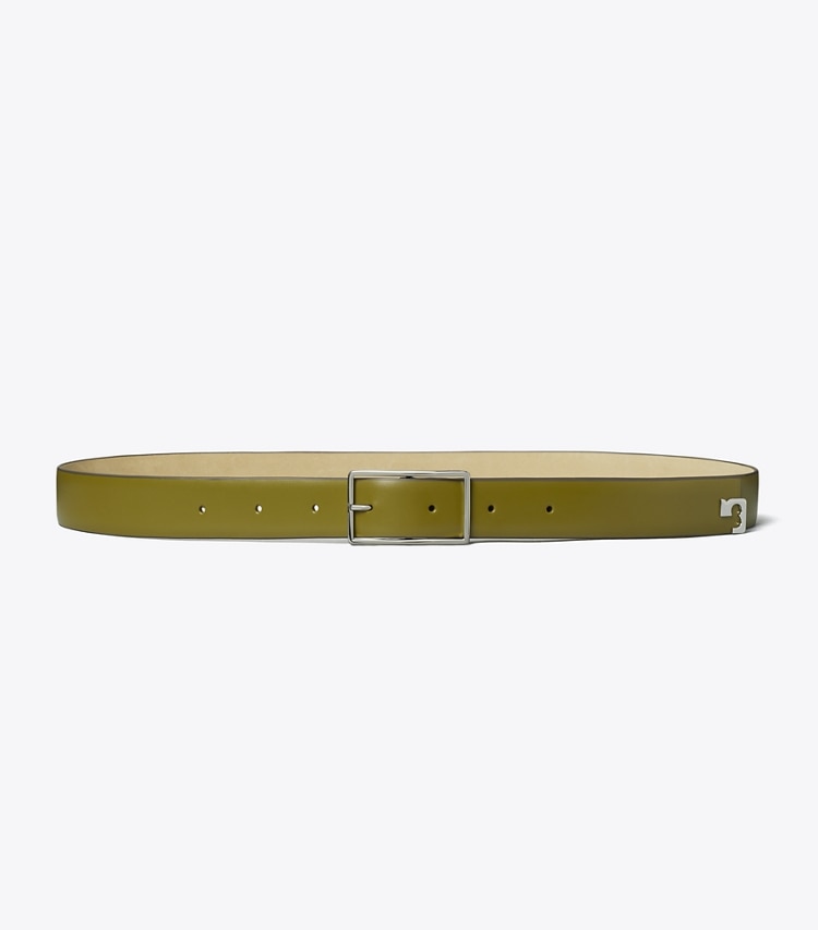 Tory Burch designer belts 1.5" Gigi Belt in Green Olive/Silver additional