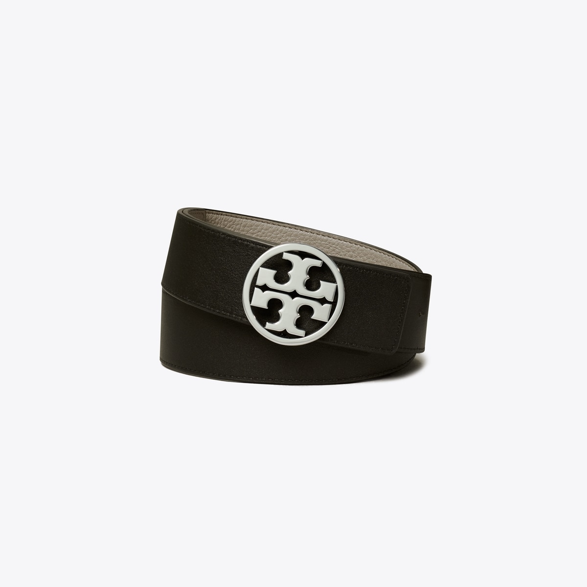 Tory Burch Black Leather Belt with Silver Oval Buckle Tory Leather 1 main image 4