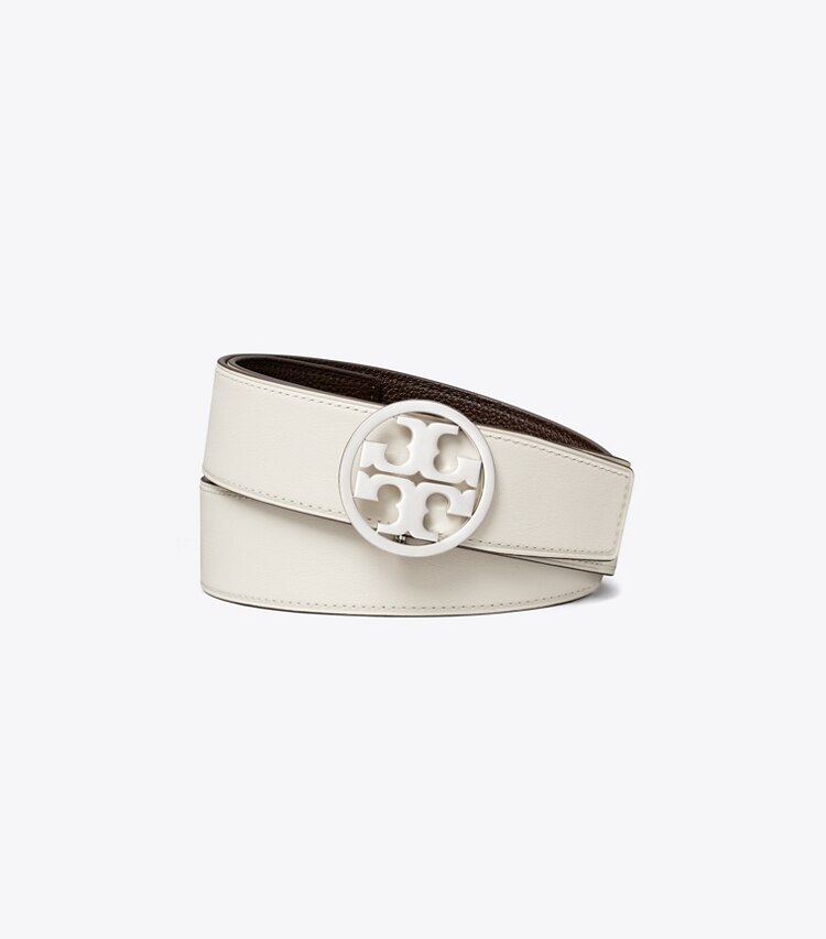 Tory Burch designer belts 1.5" Miller Reversible Belt in Ivory / Dark Cocoa back