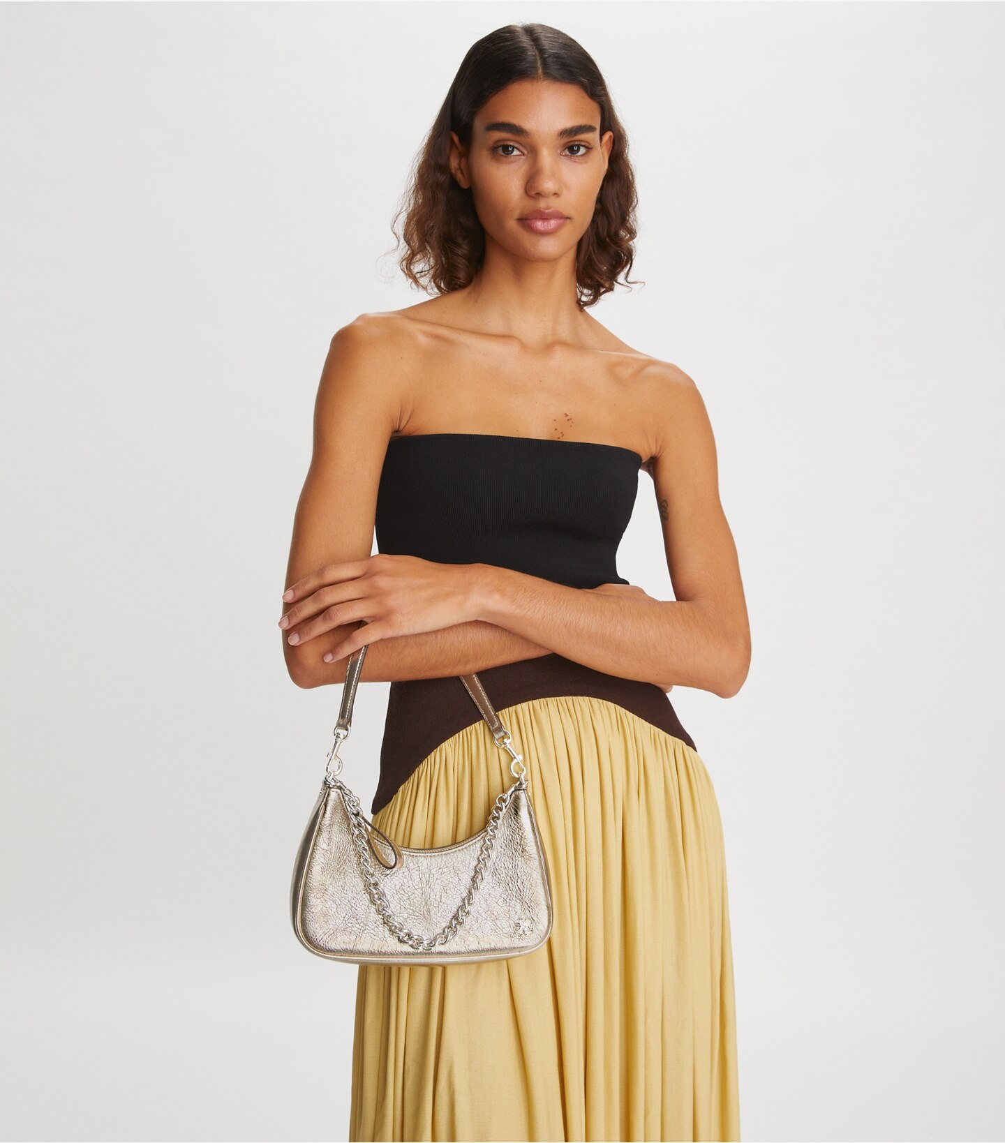 151 Mercer Metallic Small Crescent Bag