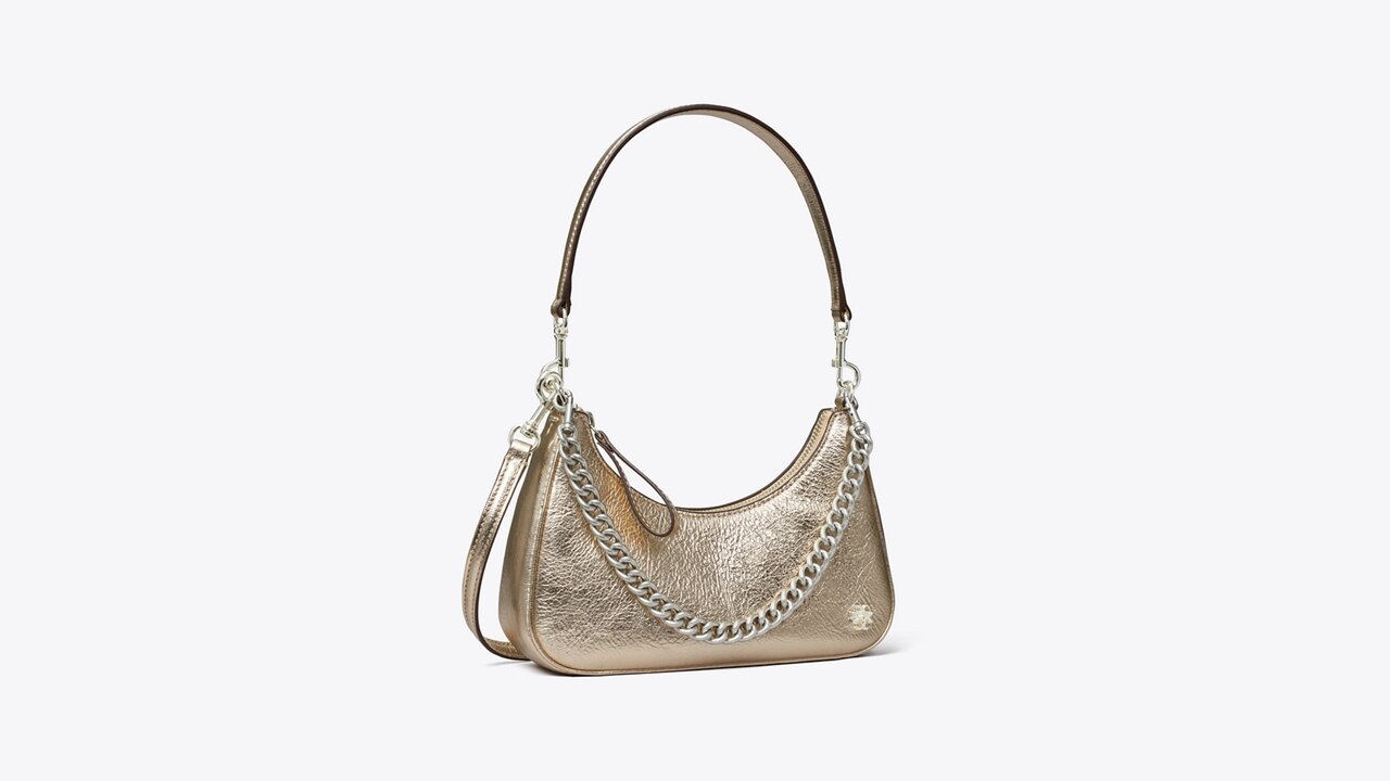 151 Mercer Metallic Small Crescent Bag: Women's Designer Crossbody Bags ...