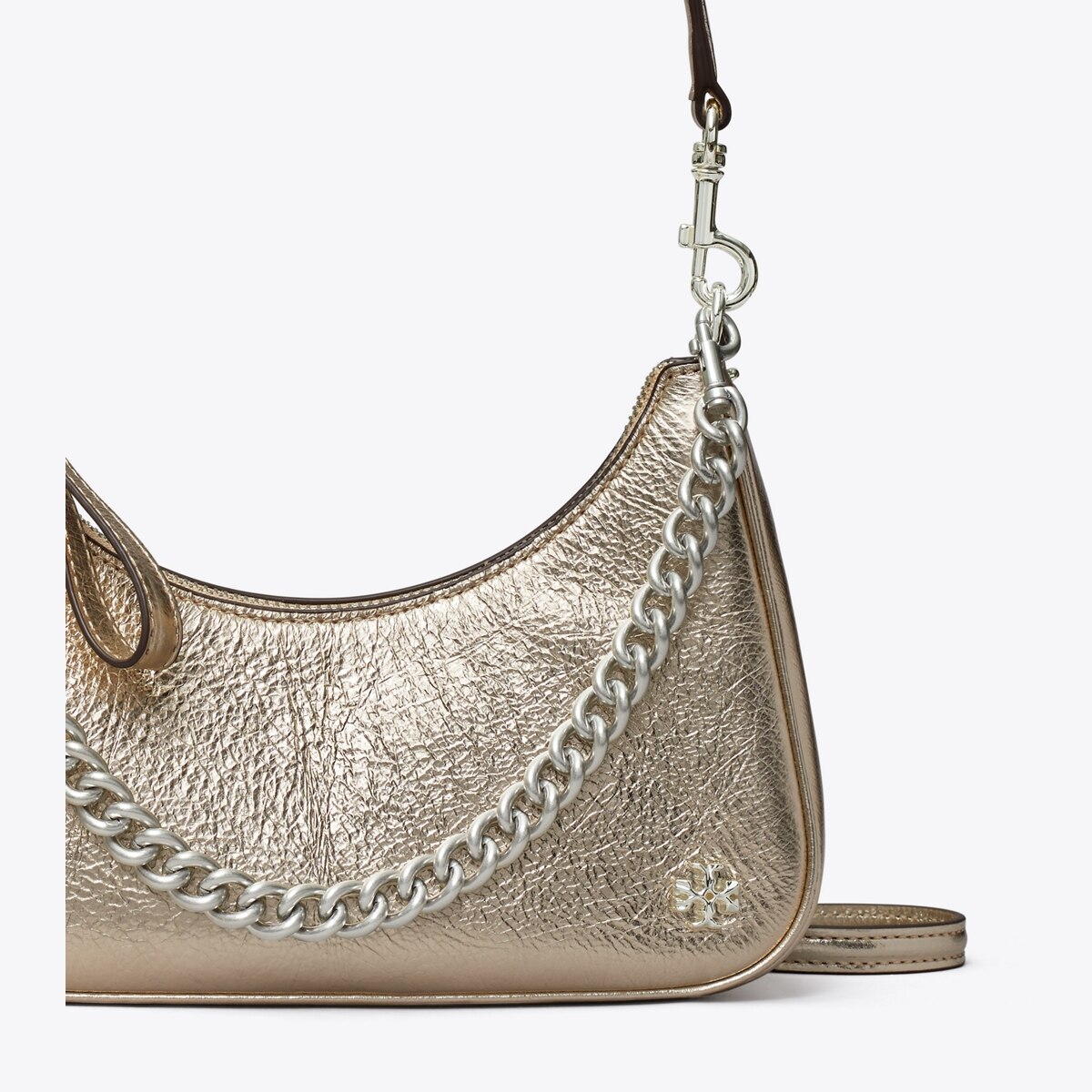 希少色Tory Burch マーサー パテント スモール クレセントバッグ