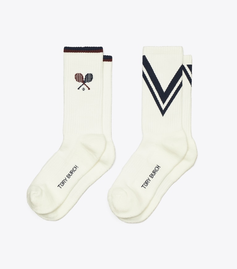 Women's White Designer Socks