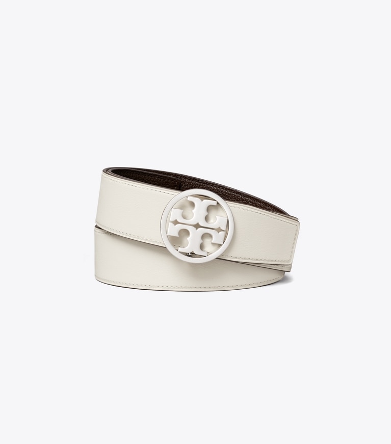 Tory Burch designer gürtel 3,8 cm breiter Miller Wendegürtel in Ivory / Dark Cocoa zurück