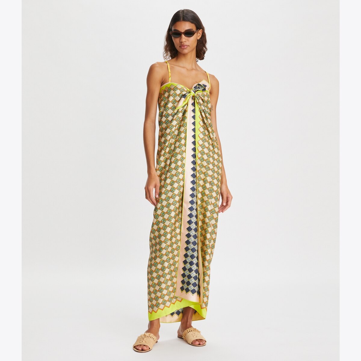 【TORY BURCH】Warped Logo Silk Squaire スカーフ 168963 warped-logo-silk-square-