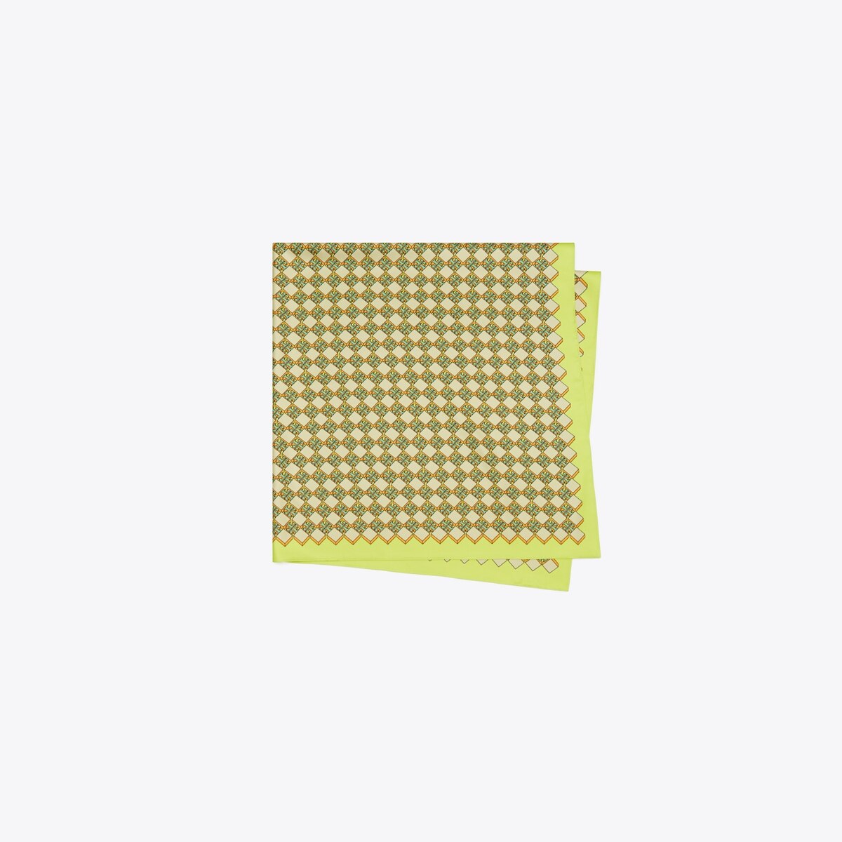 3D Checkered Logo Double-Sided Oversized Silk Square Scarf