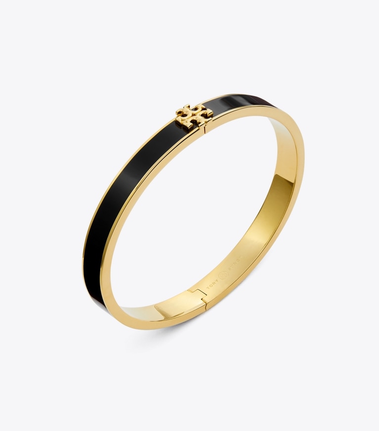Tory Burch designer armbänder 7 mm breites Kira Armband mit Emaille in Tory Gold / Black front
