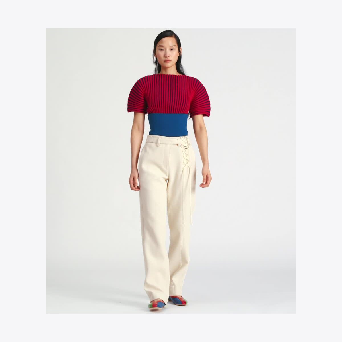 Tory Burch ネイビー レッド 長袖ニット Tory Burch ネイビー レッド 長袖ニット レディース