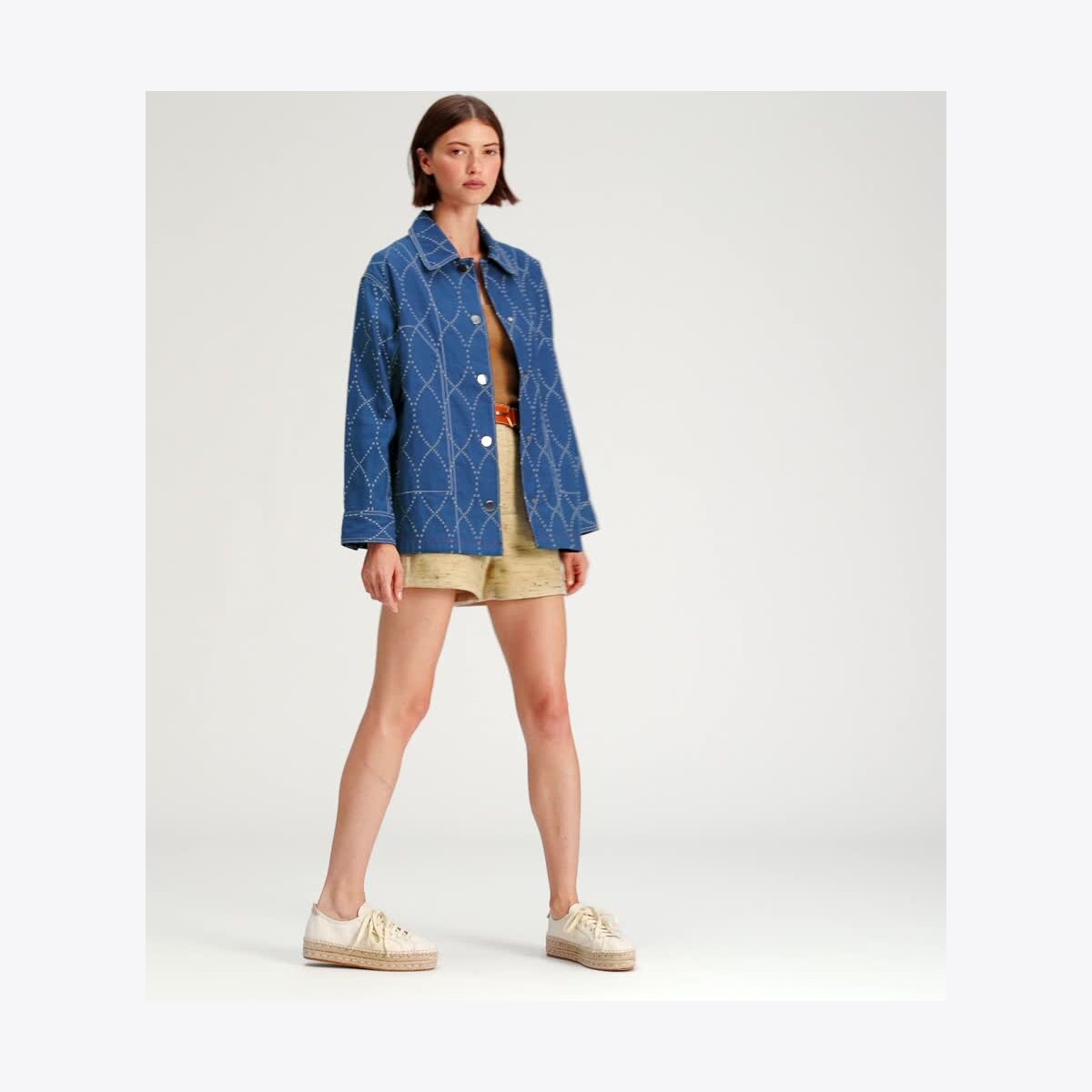 Topstitch Denim Jacket: Women's Designer Jackets | Tory Burch