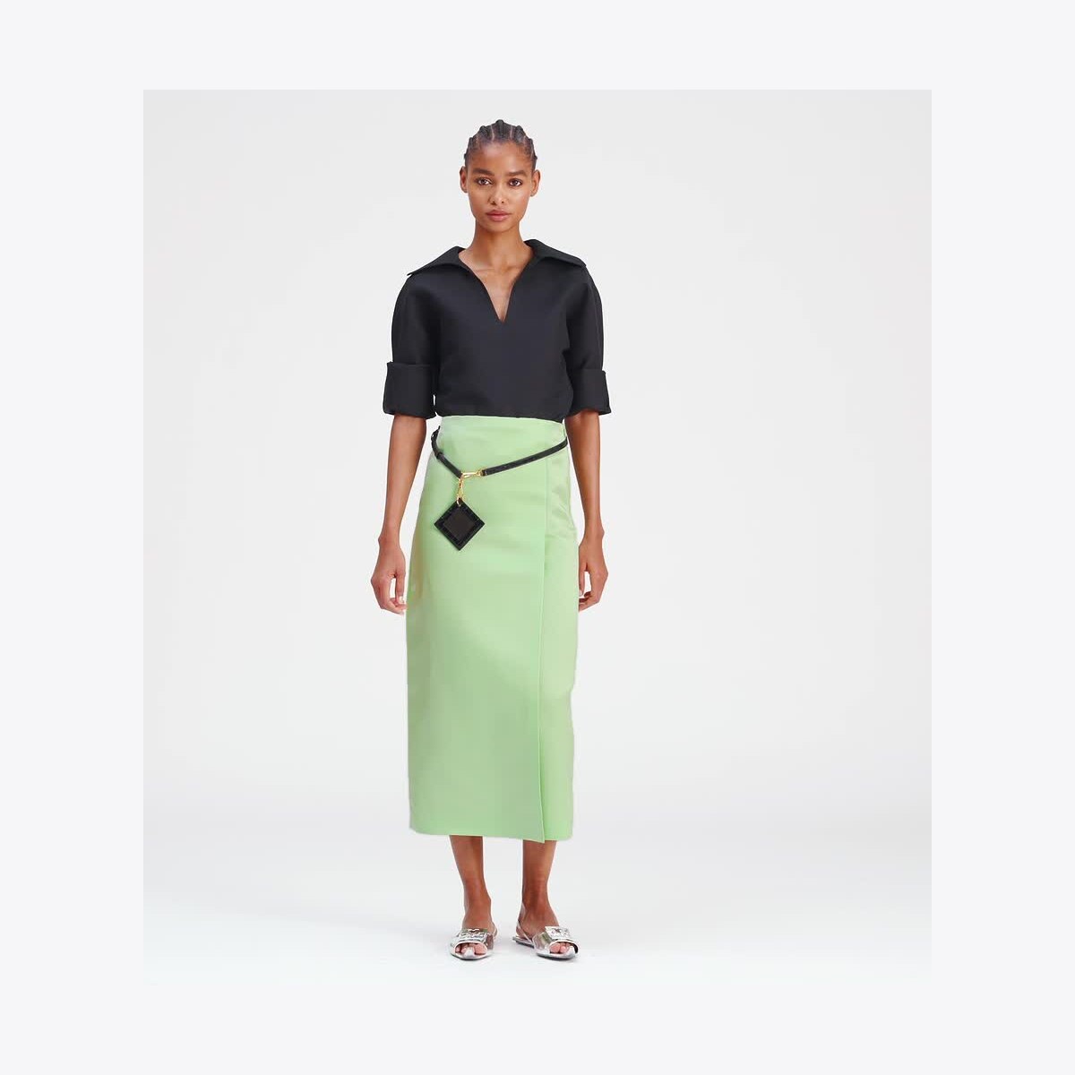 【送料&関税込】Tory Burch Satin Midi Skirt Satin Wrap Skirt: Women's Designer Bottoms | Tory Burch