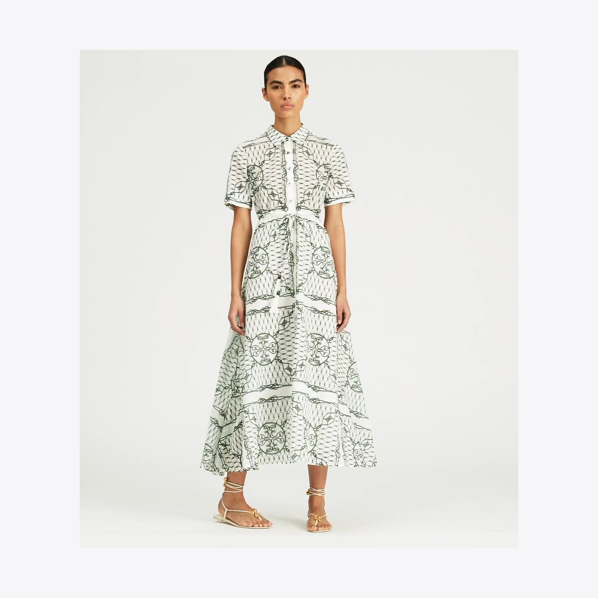 ワンピース TORY BURCH COTTON TUNIC DRESS TORY BURCH Seashell Cotton Tunic Dress Size 2 MSRP $250 | eBay