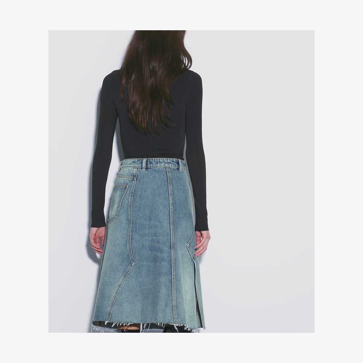 Deconstructed Denim Skirt: Women's Designer Bottoms | Tory Burch