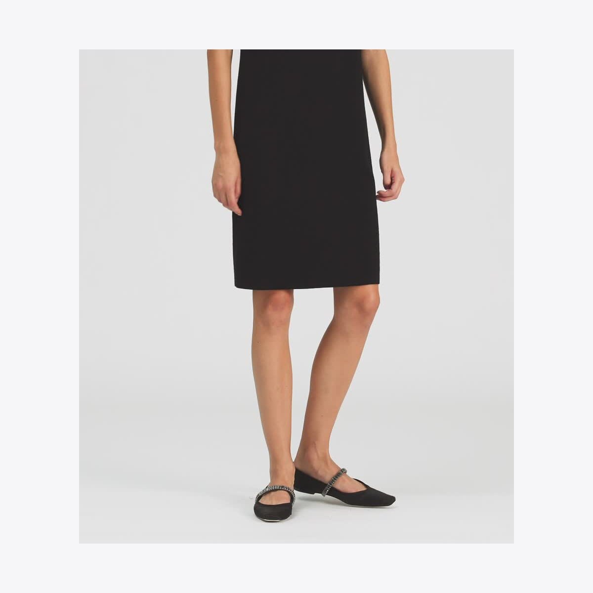 Sequin-Collared Wool Sweater Dress: Women's Designer Dresses