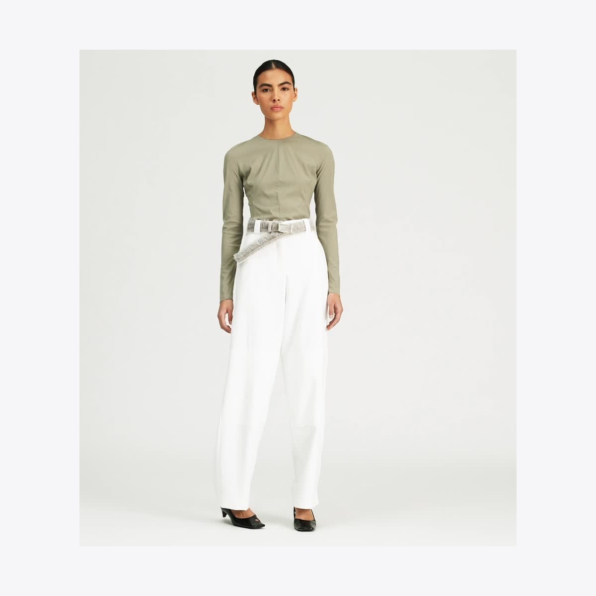 パンツ Tory Burch 83601 259 Trousers White Twill Cargo Pant: Women's Designer Bottoms | Tory Burch