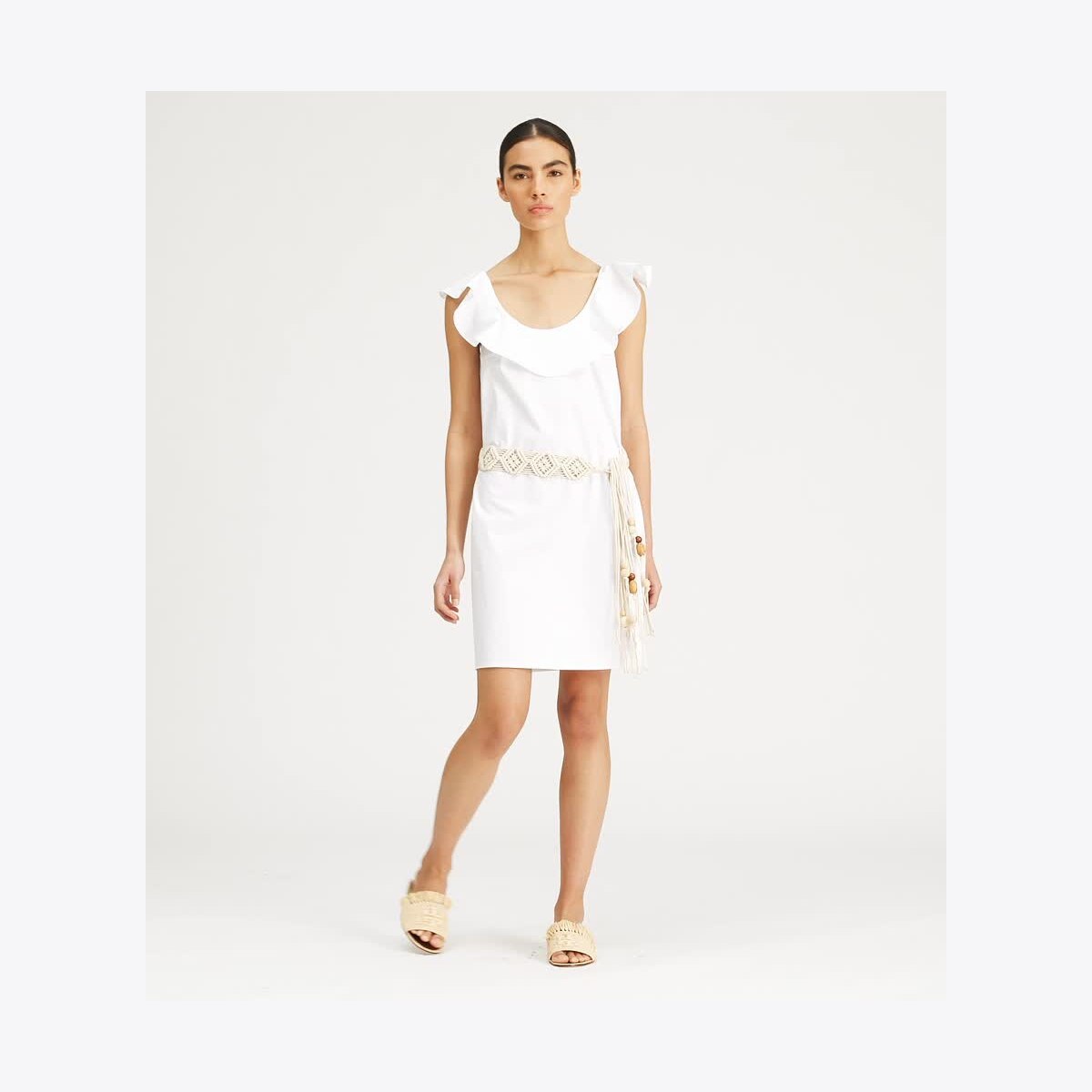 【TORY BURCH】コットン ブロデリー アングレーズ ミディドレス TORY BURCH】コットン ブロデリー アングレーズ ミニドレス