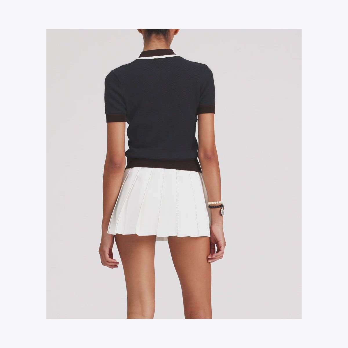PICK STITCH PLEATED SKIRT - thumbnail 4