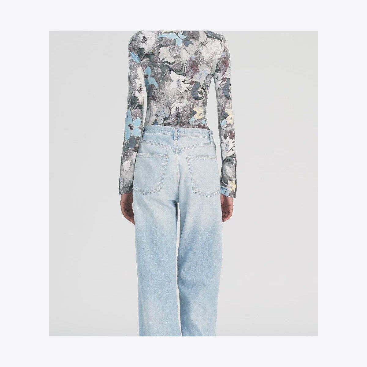 Printed Viscose Jersey Turtleneck: Women's Designer Tops Printed Viscose Jersey Turtleneck: Women's Designer Tops