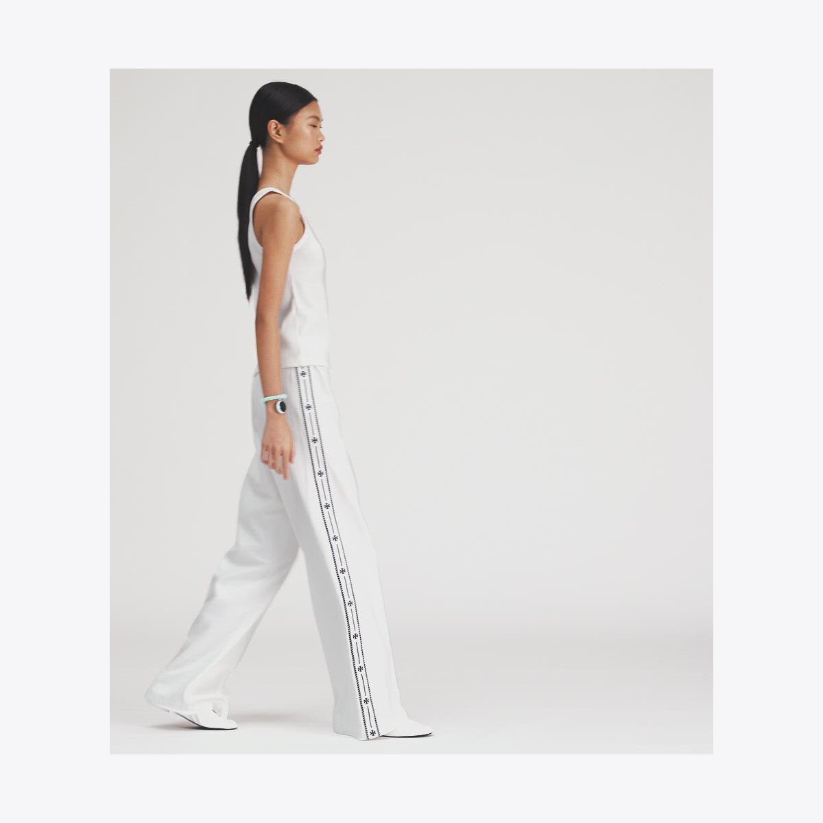 TORY BURCH 刺繍ロゴ入りトラックパンツ TORY SPORTS Tory Sport | Banner Tear Away Track Pants In Tory Navy // XS