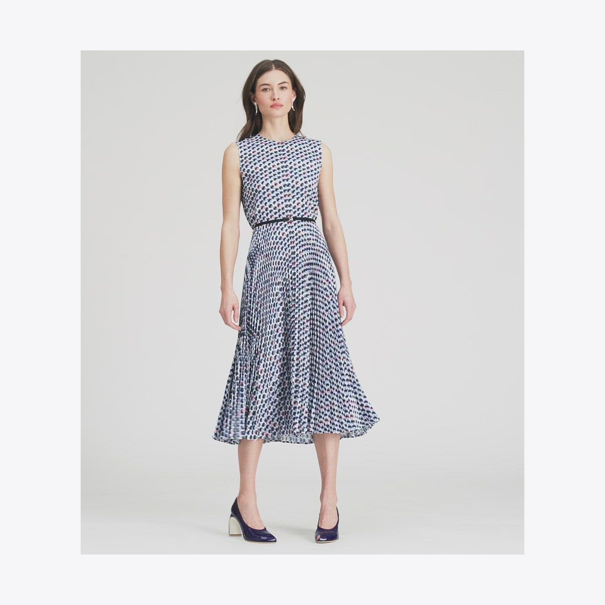 Printed Twill Dress: Women's Designer Dresses | Tory Burch