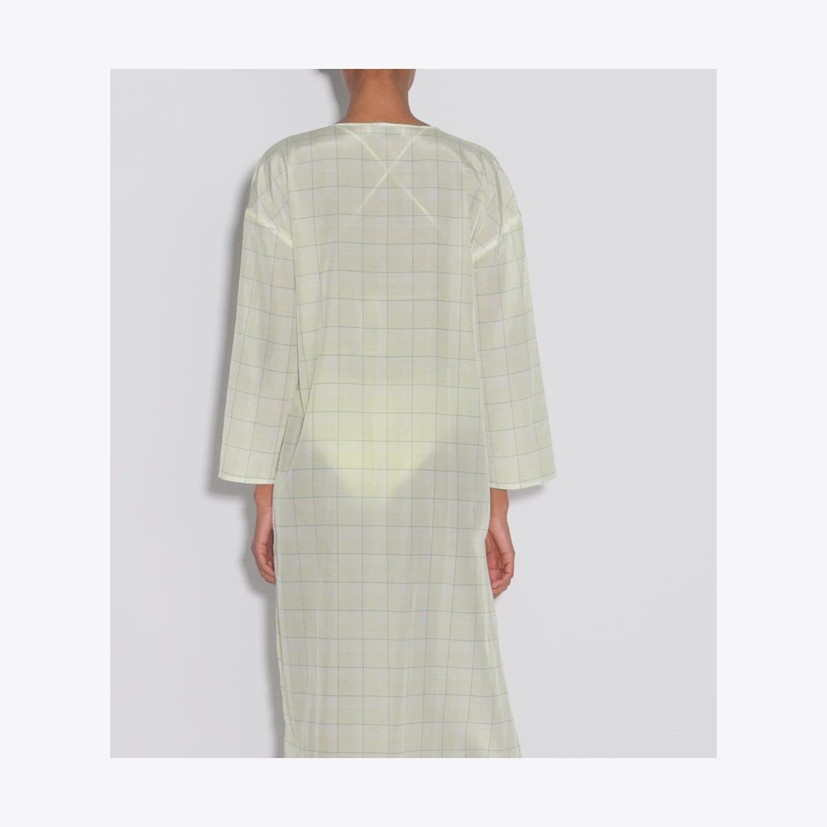 PLAID COTTON CAFTAN - thumbnail 4