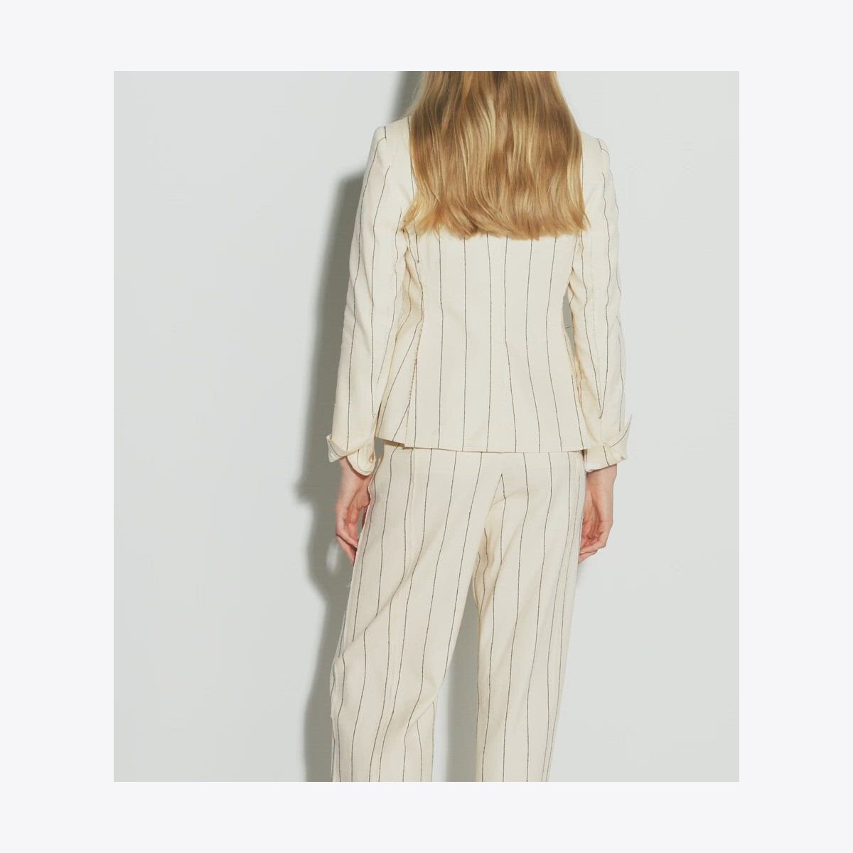 STRIPED COTTON BLAZER - thumbnail 4