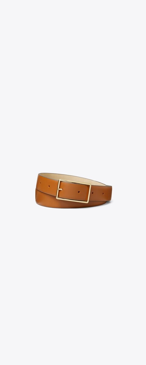 Женский ремень Tory Burch Gigi, цвет: Рыжевато-коричневый / Золотой
