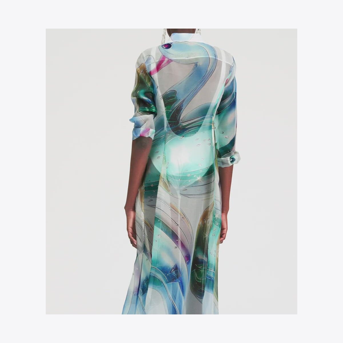 SILK ORGANZA SHIRTDRESS - thumbnail 4
