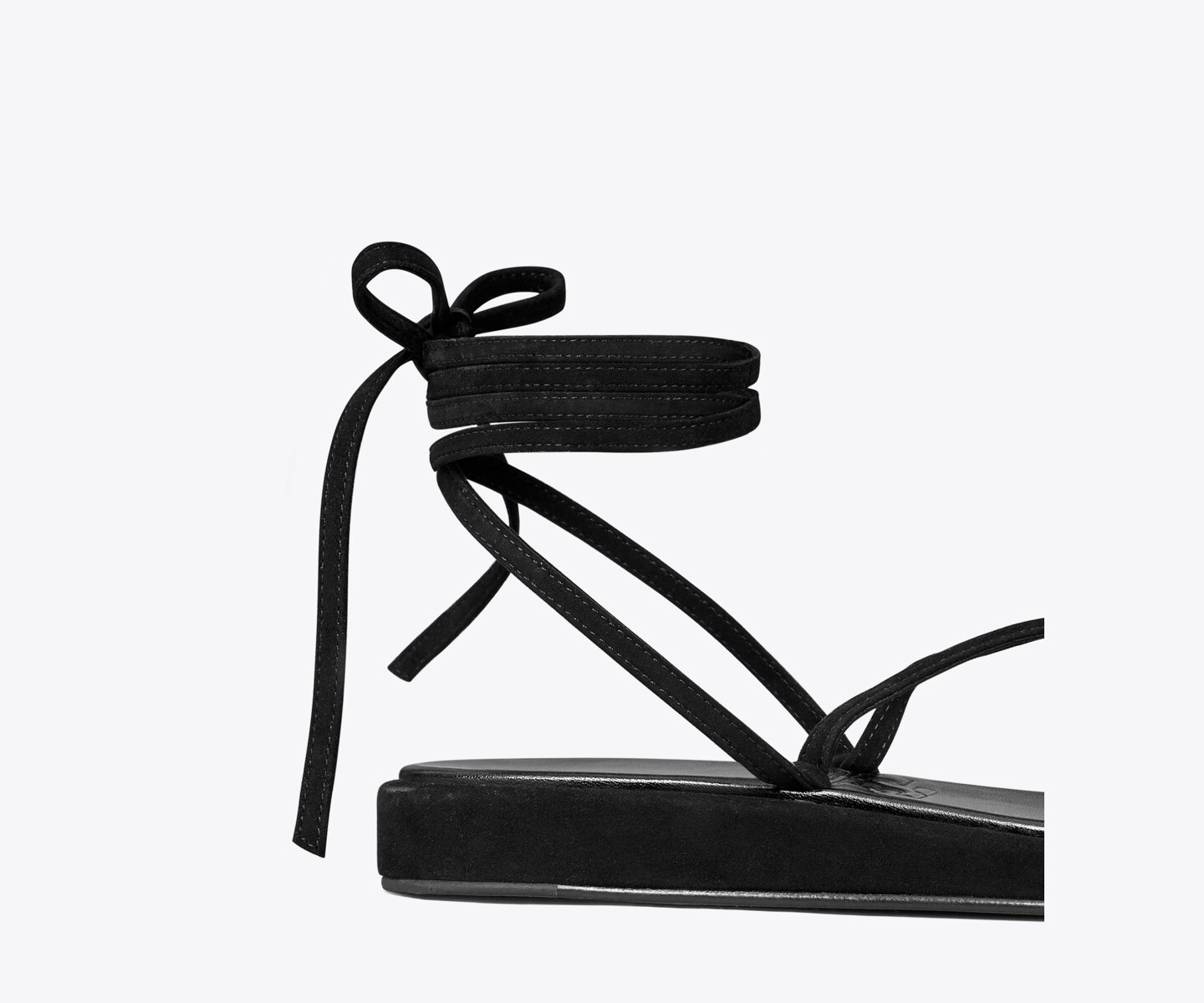 Женские сандалии Tory Burch Capri Ankle Wrap, цвет: Чёрный — фото 4