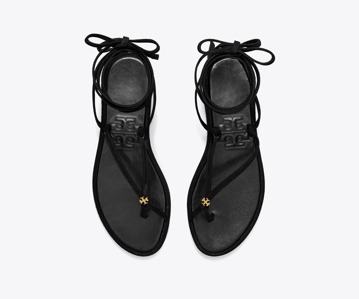Женские сандалии Tory Burch Capri Ankle Wrap, цвет: Чёрный — фото 5