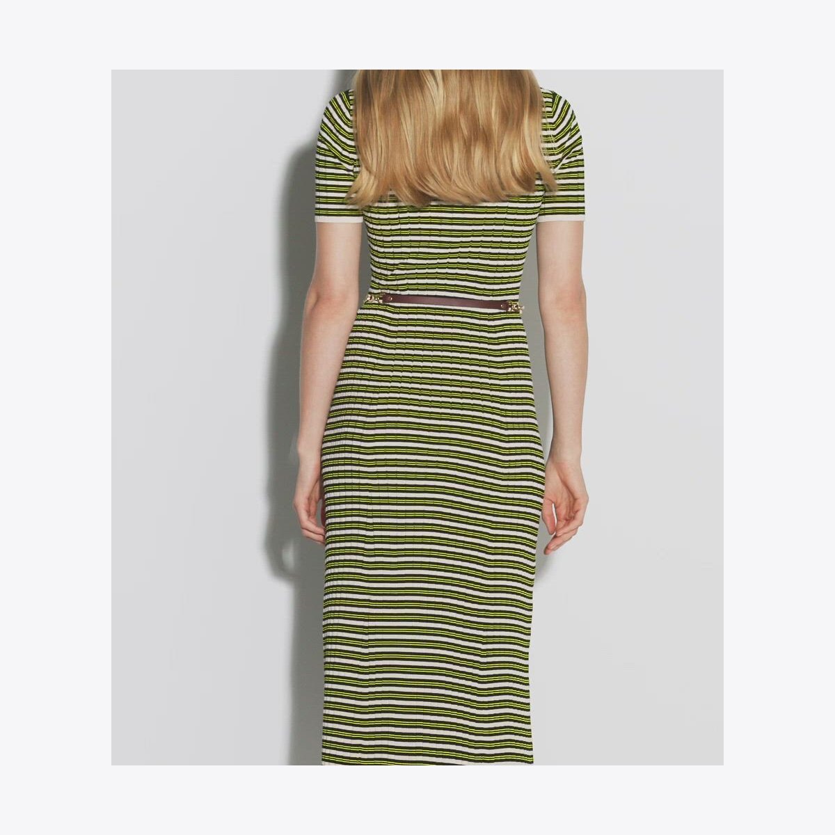 Stripe Knit Polo Dress: Women's Designer Dresses | Tory Burch