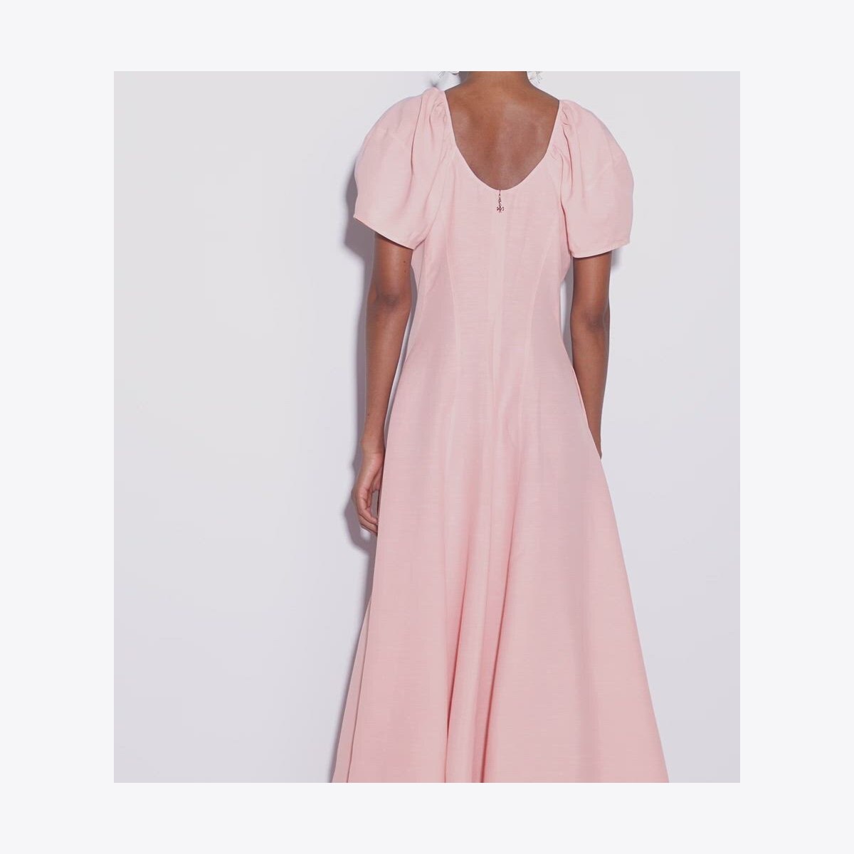 BALLOON SLEEVE LINEN DRESS - thumbnail 4