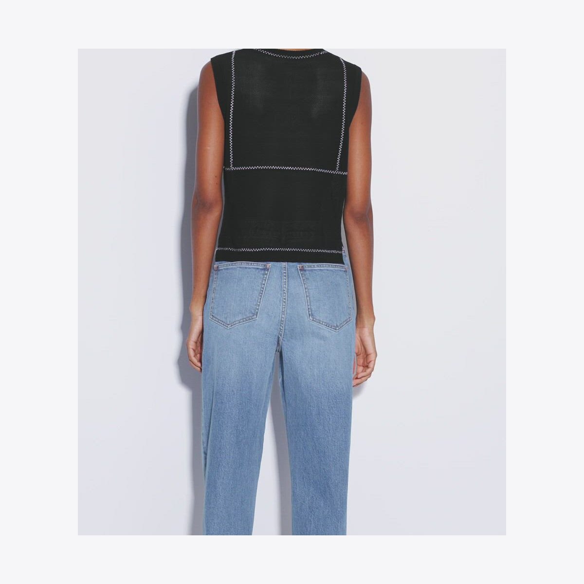 Cotton And Nylon Mesh Top: Women's Designer Jackets | Tory Burch