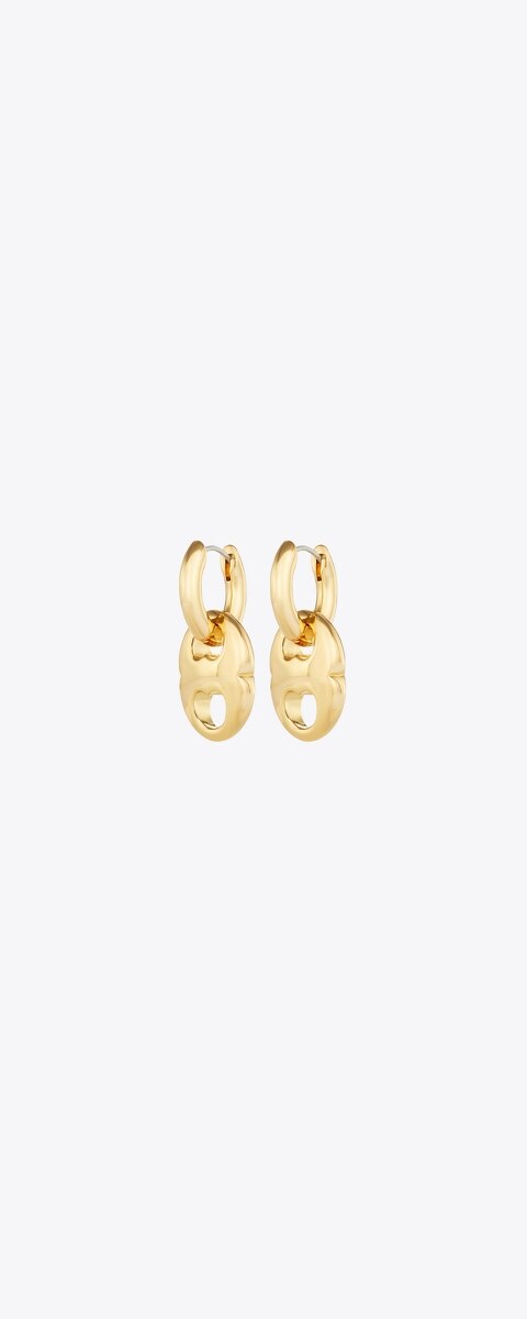 Женские серьги Tory Burch Gemini Link Small, цвет: Светлый латунный