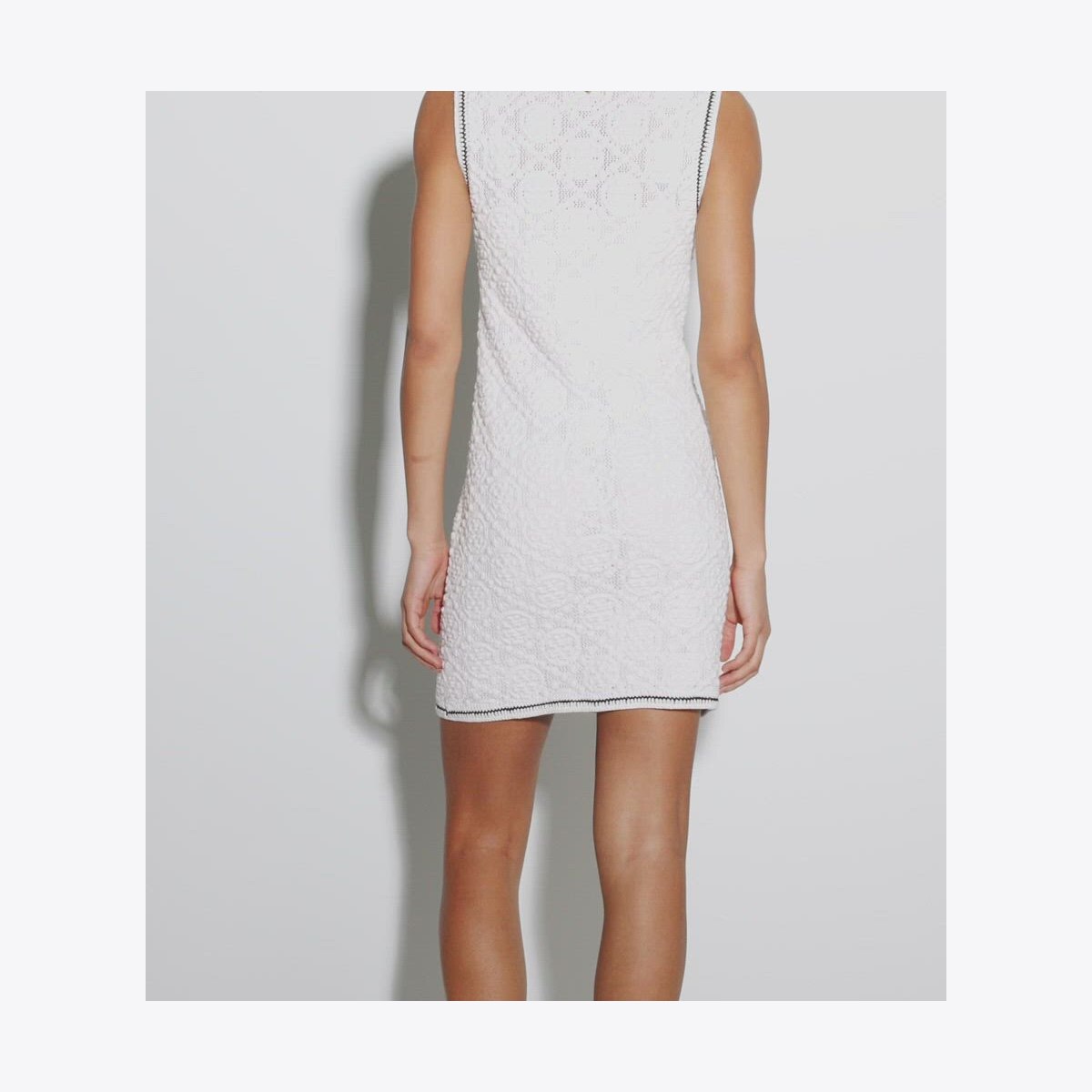 Tory Burch★T MONOGRAM POINTELLE PLEATED DRESS T Monogram Pointelle Pleated Dress: Women's Designer Dresses
