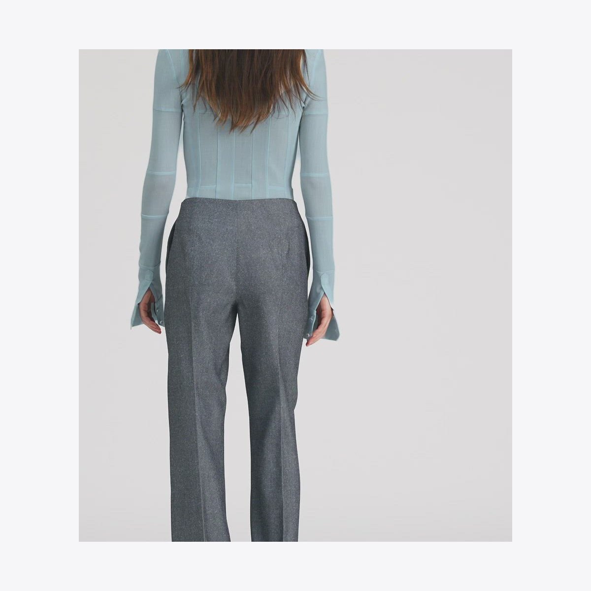 パンツ Tory Burch FW22 MOHAIR PANTS (142973_001) stretch-flannel-pant-on-model-