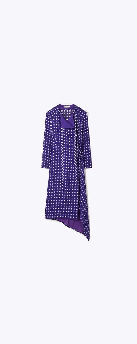 Женское платье Tory Burch Jacquard Wrap, цвет: Чернильный